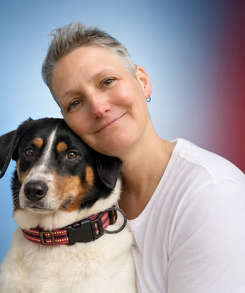 Manuela Lenk mit Hund